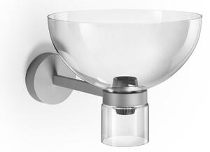 FLOS LED-stenna svetilka Nocturne Bowl, srebrna, steklo, z možnostjo zatemnitve, zatemnjen, Kovinska, Hodnik, Aluminij, Dizajn