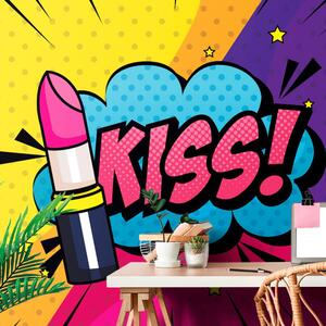 Tapeta pop art rdečilo – KISS!