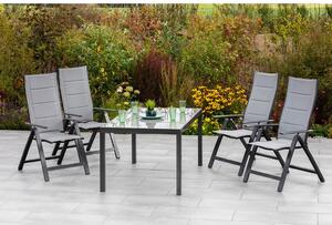 Gardenson Zložljiv Vrtni Stol Florenz, Aluminij, Tekstil, Siva