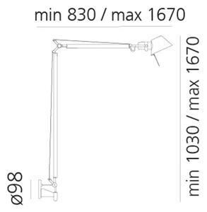 STENSKA LED SVETILKA TOLOMEO BRACCIO 3000K ALUMINIJ AR046050