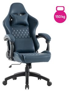 KONDELA Pisarniški/igričarski stol, modra, nosilnost 150 kg, SAMIE