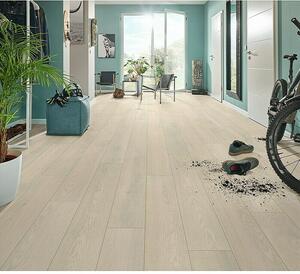 LOGOCLIC Aquaprotect Laminat Hrast Mistery (Rustikalen videz, 1.288 x 195 x 8 mm) productname.garantie.plussign BAUHAUS garancija 30 let