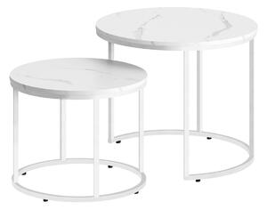 Set konferenčnih miz MARLON 2 kosa, dekor bel marmor