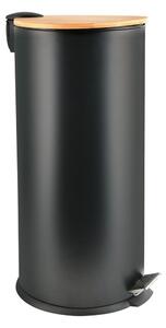 Mat črn jeklen koš za smeti s pedalom 30 l Adonis – Spirella