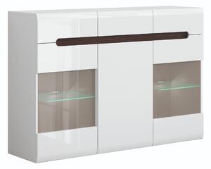 Vitrina Serveso 100, Bela, Sijaj bela, 104x150x41cm