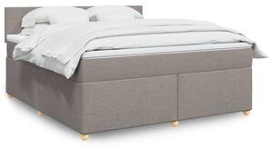 VidaXL Box spring postelja z vzmetnico taupe 180x200 cm blago