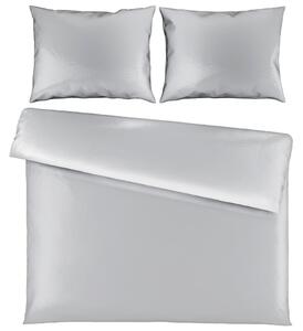 POSTELJNINA TANJA 200/200 cm saten srebrne barve