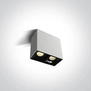 NADSTROPNA SVETILKA 2x7W WW 36deg IP20 100-240V BELA KOCKA DM12207B/W/W