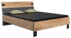 POSTELJNA GARNITURA x , leseni material barve grafita, barve hrasta