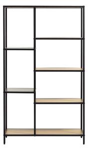 Črn/naraven regal v hrastovem dekorju 80x146x35 cm Altino – Unique Furniture
