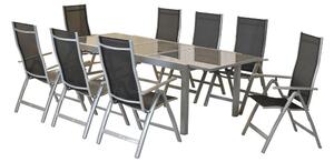 VRTNI SET aluminij siva, srebrne barve črna, srebrne barve