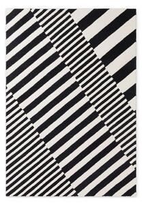 Črno-bela ročno tkana volnena preproga 120x180 cm Stryve Flux – Elle Decoration