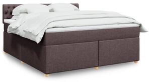 VidaXL Box spring postelja z vzmetnico temno rjava 180x200 cm blago