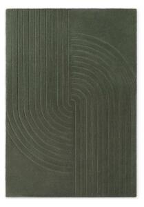 Temno zelena ročno tkana volnena preproga 160x230 cm Arcura – Vikosa