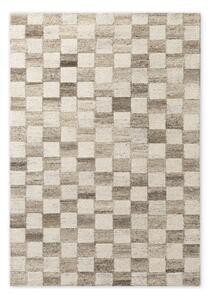 Kremno bela ročno tkana volnena preproga 80x150 cm Boho 1.0 Quadra – Vikosa