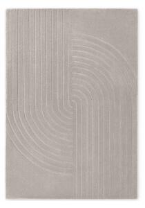 Svetlo siva ročno tkana volnena preproga 80x150 cm Arcura – Vikosa