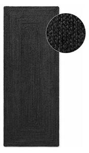 Črn obojestranski/ročno tkan tekač iz jute 80x200 cm Juno – Hanse Home