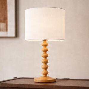 Lucande namizna svetilka Karlie, višina 45 cm, bela, les, E27, Bela, Les