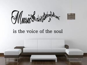 Stenska nalepka z napisom MUSIC IS THE VOICE OF THE SOUL 50 x 100 cm