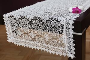 Beli čipkasti prt za mizo Širina: 50 cm | Dolžina: 100 cm