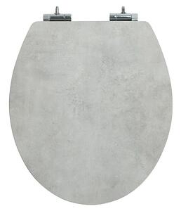 Poseidon WC deska (MDF, Siva/Bela, S samodejnim spuščanjem)