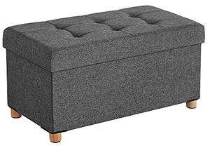 Tabure z nogicami in shranjevalnim prostorom OTO, 76x38x40cm, antracit SongmicsHome