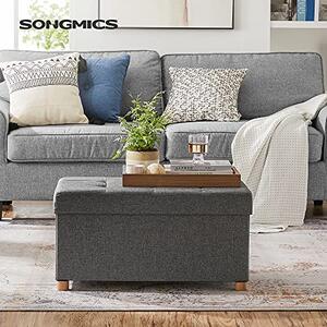 Tabure z nogicami in shranjevalnim prostorom OTO, 76x38x40cm, antracit SongmicsHome