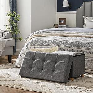 Tabure z nogicami in shranjevalnim prostorom OTO, 76x38x40cm, antracit SongmicsHome