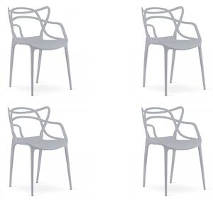 Set 4 stolov iz plastike KATO, svetlosiva