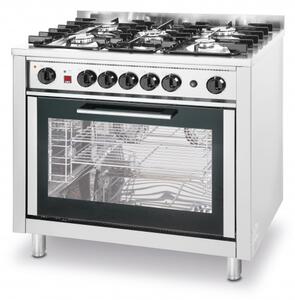 Plinski Štedilnik s 5 Gorilniki z Električno Pečico 230V/2900W (900x640x910mm)