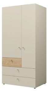 Garderobna omara Toledo AJ101, Hrast, Beige, 185x90x60cm, Vrata omare: S tečaji,Število vrat