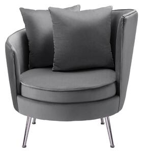 Bessagi Home Naslanjač Chesterfield Cherie, Siva, Žamet