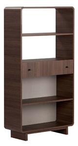 Regal v orehovem dekorju v temni naravni barvi 78x153x34 cm Senza – Nordure