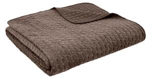 Temno rjavo prešito pregrinjalo 240x260 cm Attica Velvet – Bianca
