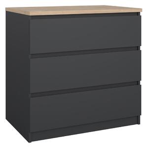Temno siva komoda 77x76x50 cm Naia – Tvilum