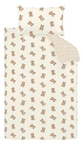Kremno bela enojna flanelna otroška posteljnina 135x200 cm Brushed Teddy Bear – Catherine Lansfield