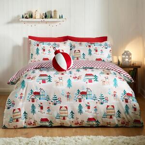 Enojna posteljnina 135x200 cm Christmas Mouse Town – Catherine Lansfield