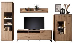 DNEVNI REGAL, antracit, barve hrasta