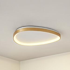Lucande LED stropna svetilka Asken, 61 cm, zlata, CCT, z možnostjo zatemnitve, zatemnjen, Zlata / medeninasta, Dnevna soba / jedilnica, Aluminij, Sodobni