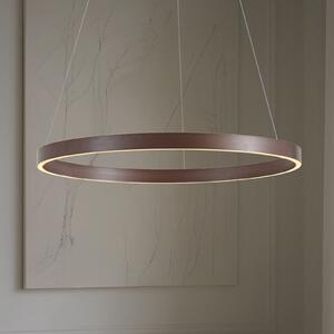 Lucande LED viseča svetilka Yonam, Ø 80 cm, 1-žarnica, rjava, CCT, zatemnjen, Rjava / rjasta, Dnevna soba / jedilnica, Kovina, Sodobni