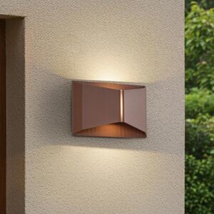 Lindby LED zunanja stenska svetilka Anlira, rjava, Up & down, IP65, Rjava / rjasta, Kovina, Sodobni