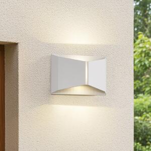 Lindby LED zunanja stenska svetilka Anlira, bela, Up & down, IP65, Bela, Kovina, Sodobni