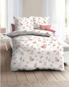 POSTELJNINA Soft Floral 140/200 cm bombažni flanel opečnato rjava