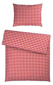 POSTELJNINA TANJA 140/200 cm saten rdeča, bela