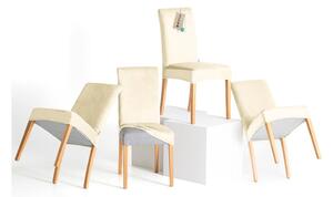 Kremno bele raztegljive prevleke v kompletu 4 ks za stol 48 cm Sento – Restilo