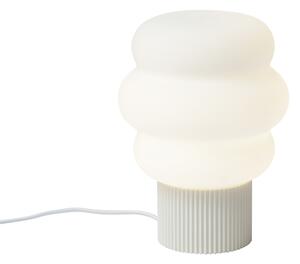 Japandi namizna svetilka bež z opalnim steklom 18cm - Kumo