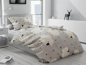 Posteljnina mikropliš SHEEP siva