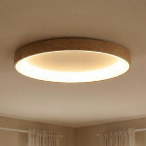 Mantra Iluminación LED stropna svetilka Niseko II CCT z daljinskim upravljalnikom Ø65cm, zatemnjen, Les, Dnevna soba / jedilnica, Aluminij, Sodobni
