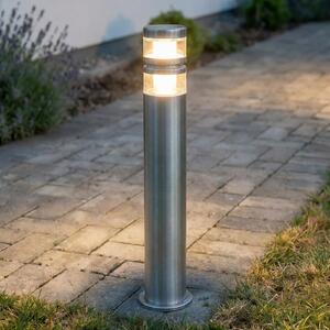 Lindby LED-svetilka Lanea, 60 cm, siva, nerjaveče jeklo, IP44, Kovinska, Nerjaveče jeklo, Sodobni