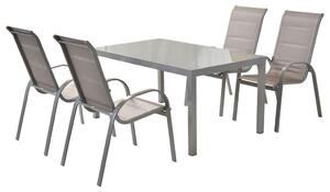 VRTNI SET aluminij srebrne barve rjava, srebrne barve